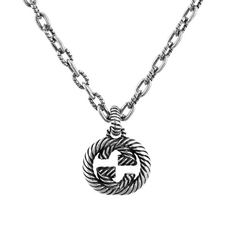 gucci necklace interlocking|interlocking g necklace in silver.